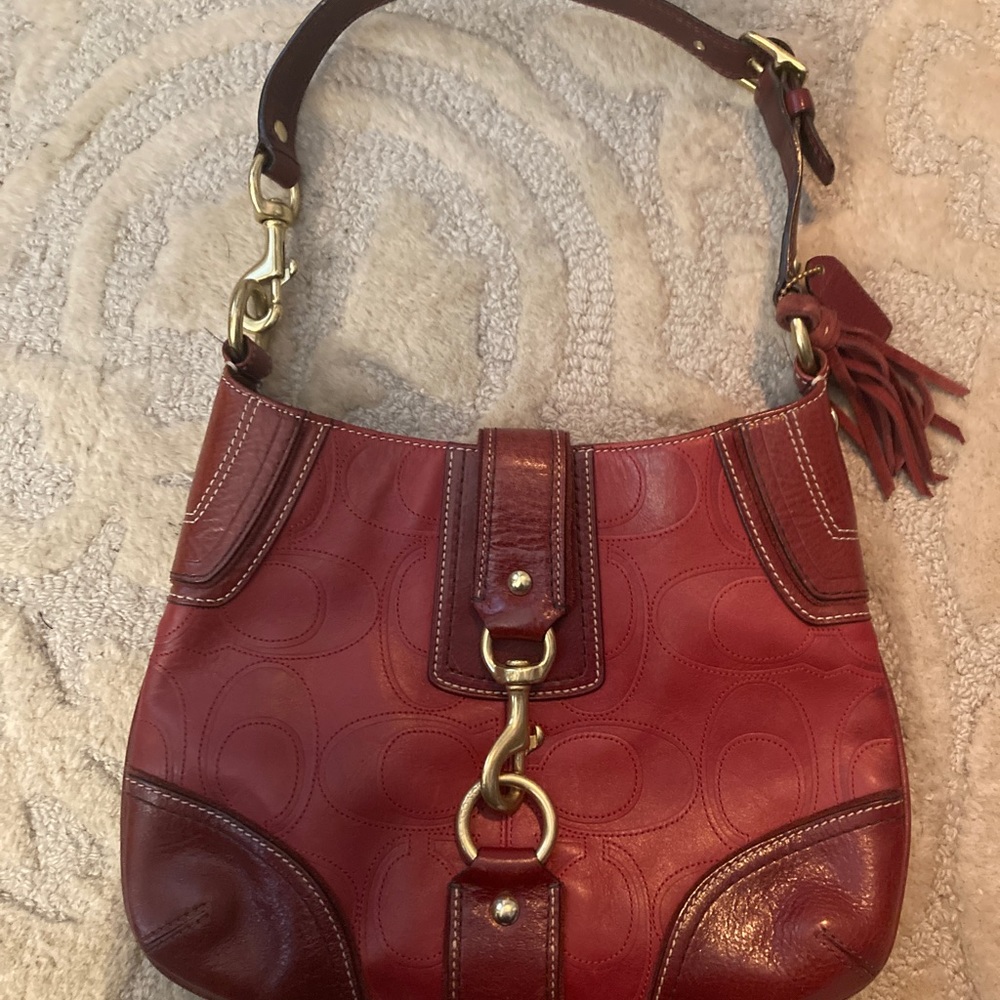 Coach mulberry red shoulder bag
